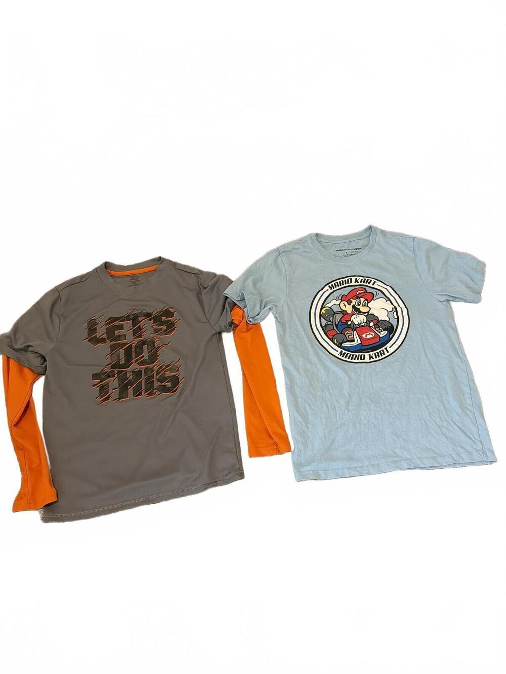 Boys Large Long Sleeve Graphic Shirts Lot of 2